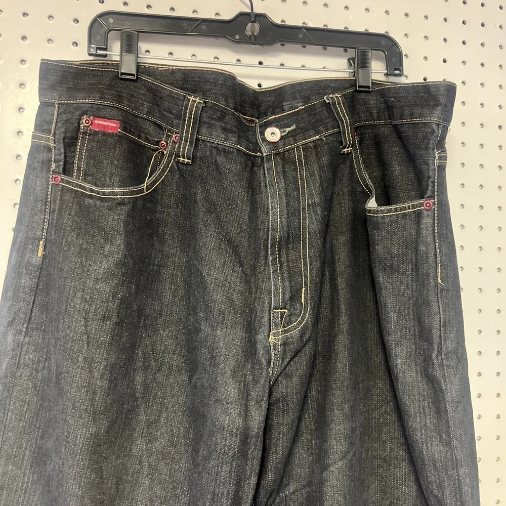 FUBU Jeans Y2K Baggy 40 X 34 Embroidered Gray Skater Streetwear 90s‎ Collection